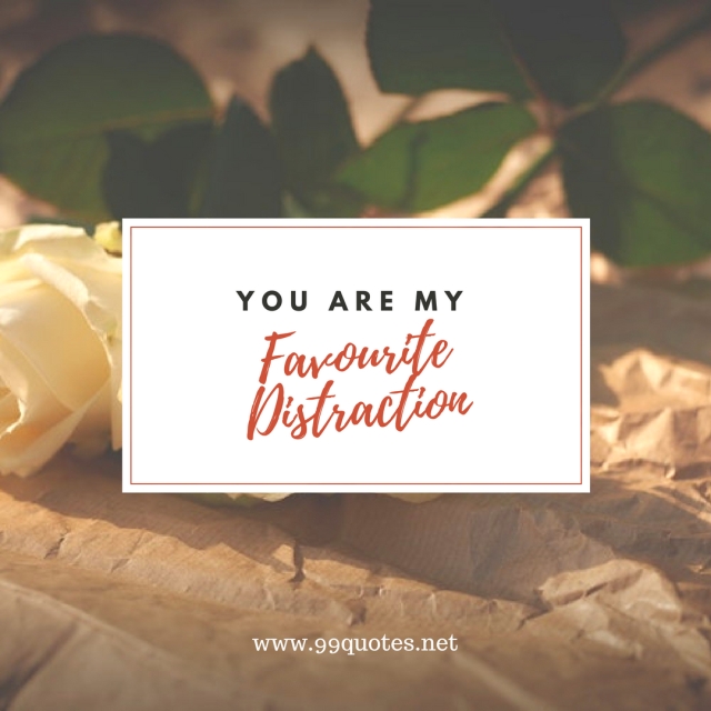 You are my favorite distraction. 